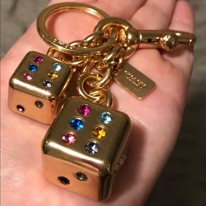 Authentic Coach Dice keychain NWOT